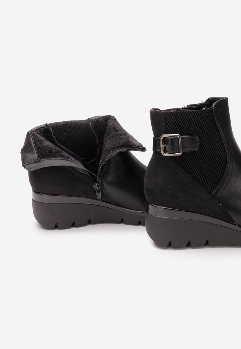 Ritama fekete telitalpú platform bokacsizma