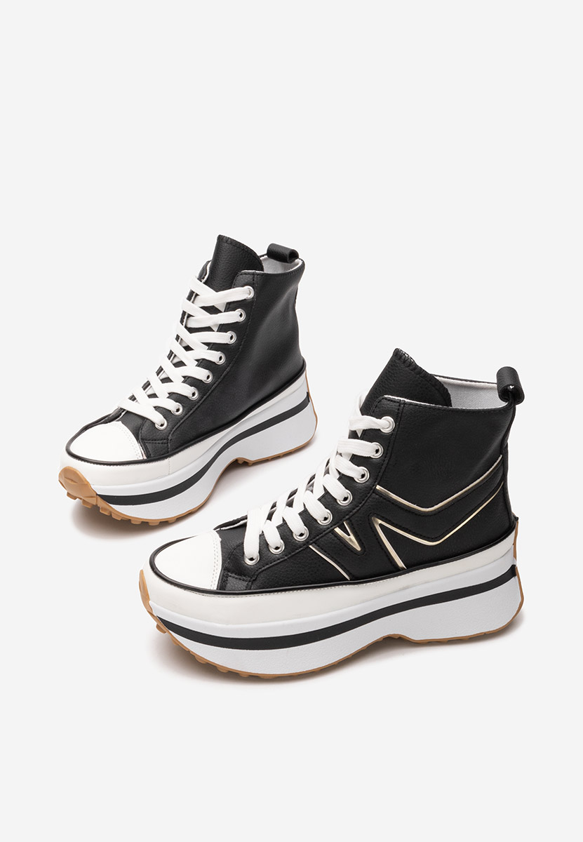 Kathie fekete telitalpú platform sneaker