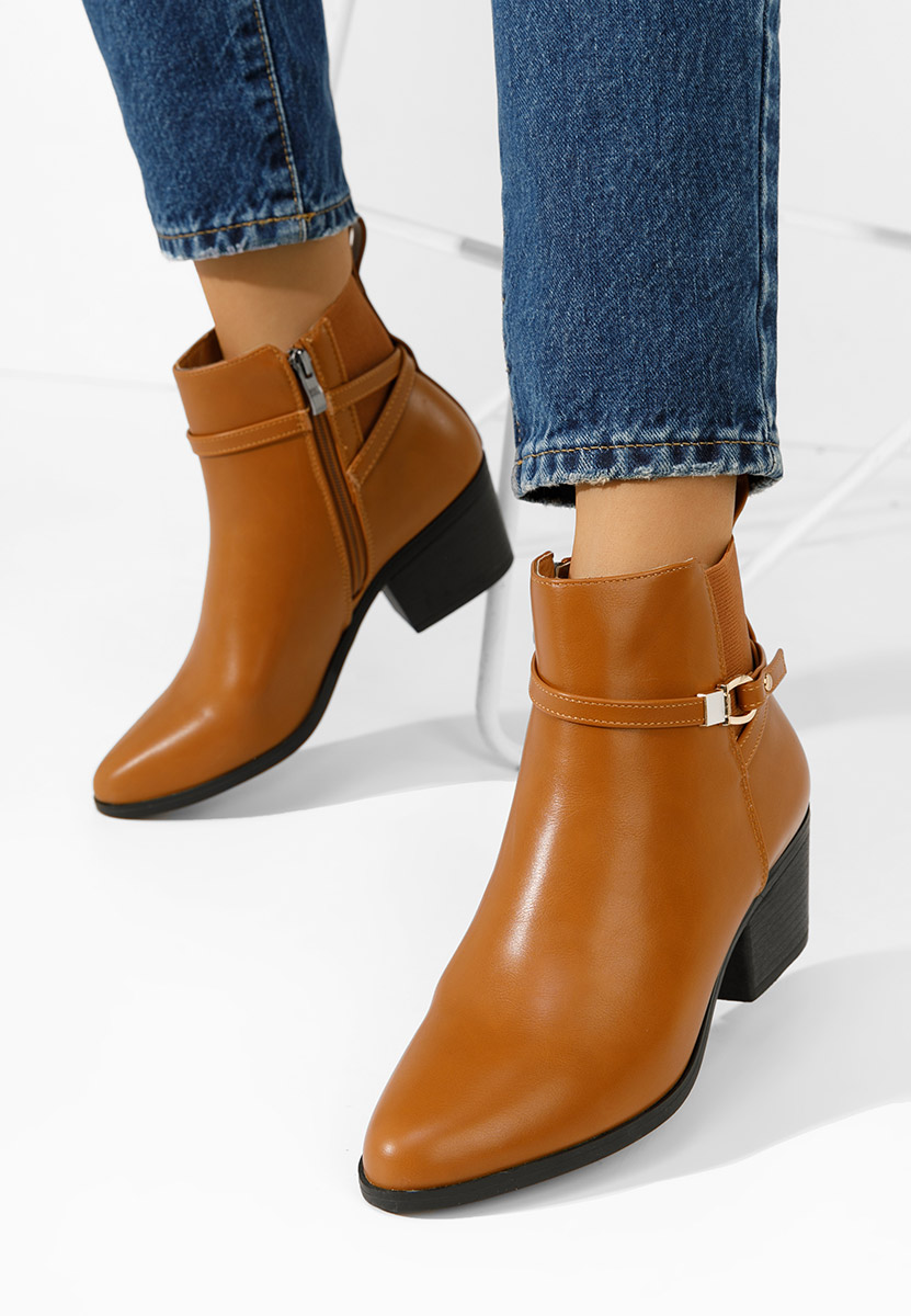 Odelina camel bokacsizma vastag sarokkal