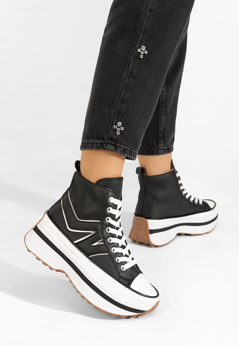 Kathie fekete telitalpú platform sneaker