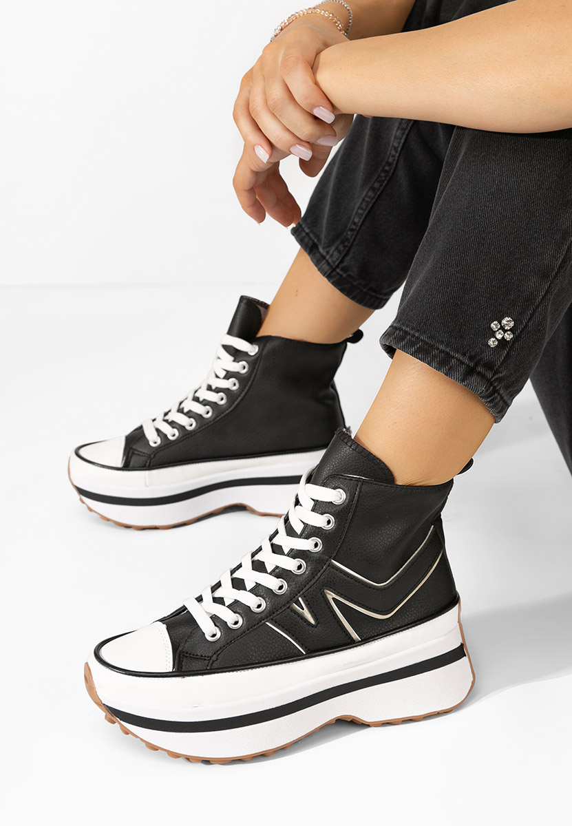 Kathie fekete telitalpú platform sneaker