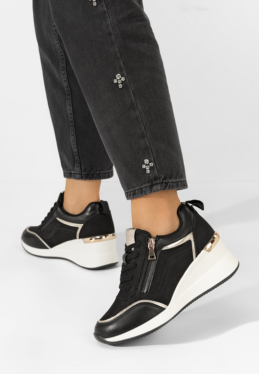 Kalista fekete platform sneaker cipő 
