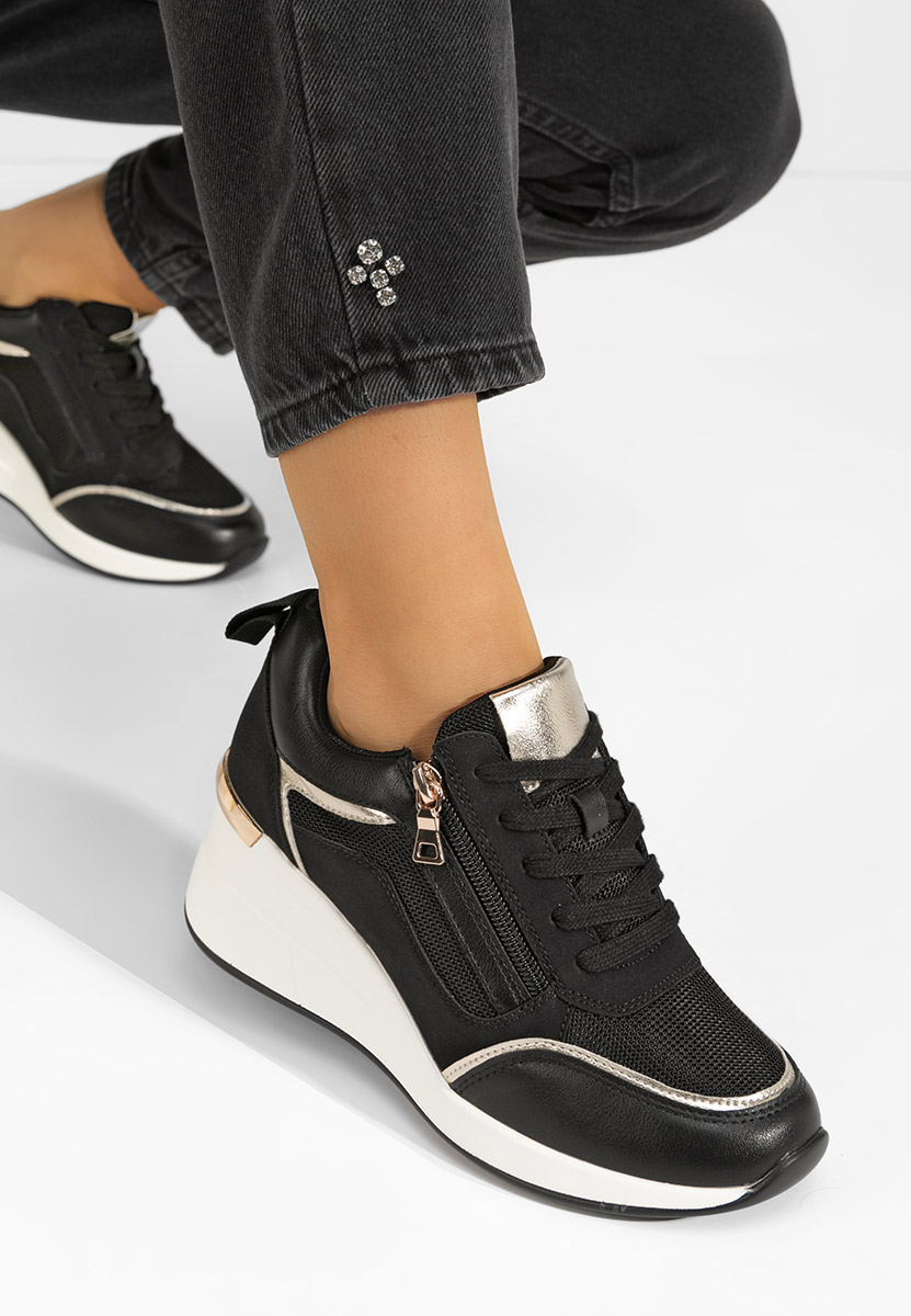 Kalista fekete platform sneaker cipő 