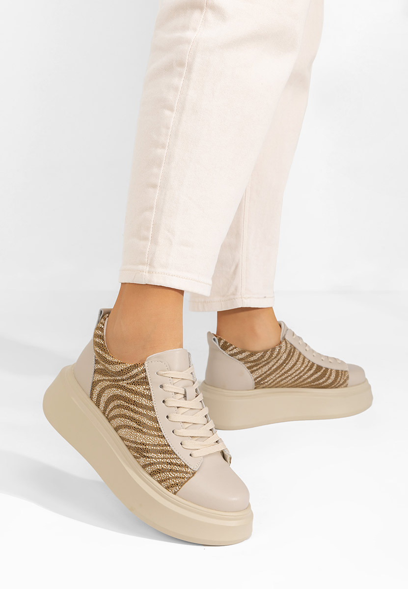 Sherice bézs telitalpú platform sneaker