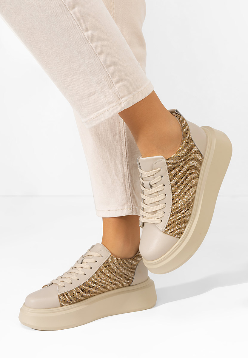 Sherice bézs telitalpú platform sneaker