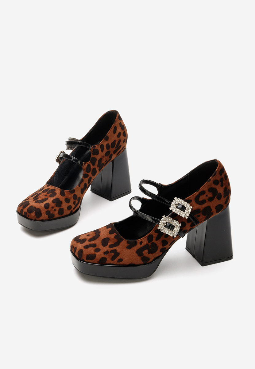 Elany leopárdmintás vastag sarkú magassarkú 