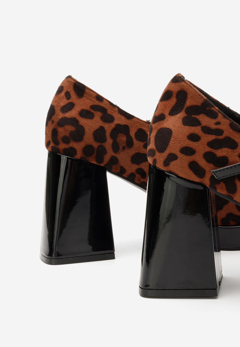 Elany leopárdmintás vastag sarkú magassarkú 