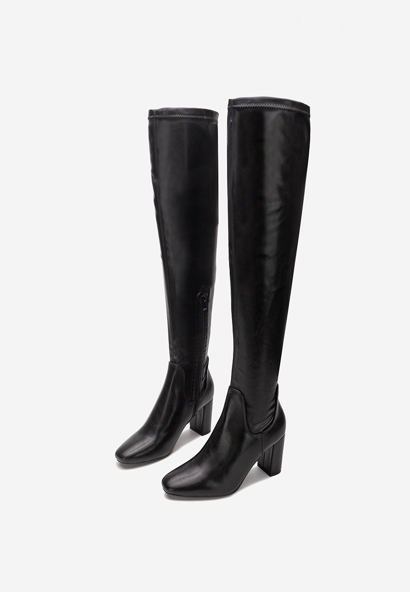 Leilani fekete combcsizma