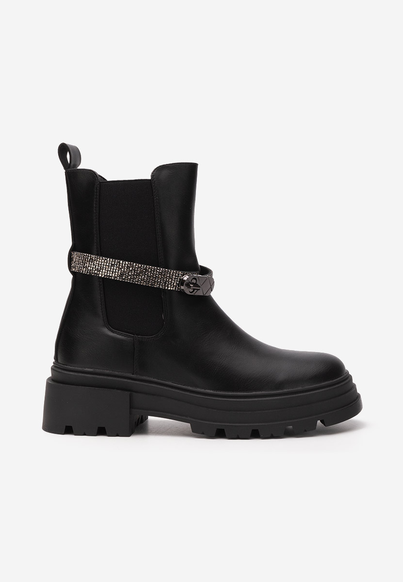 Marise fekete női telitalpú bokacsizma