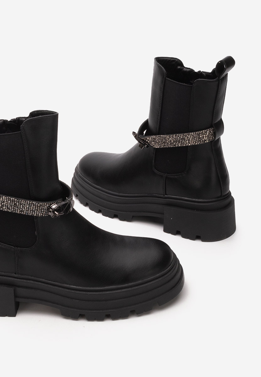 Marise fekete női telitalpú bokacsizma