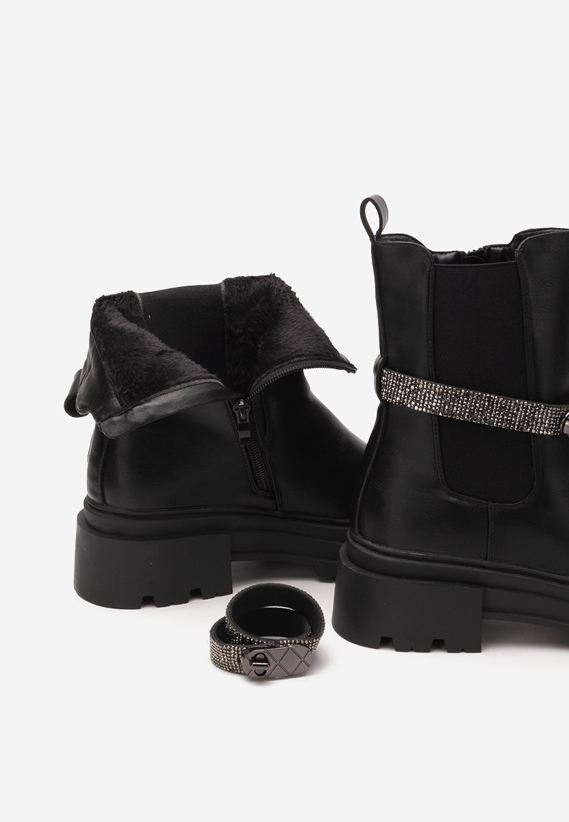 Marise fekete női telitalpú bokacsizma