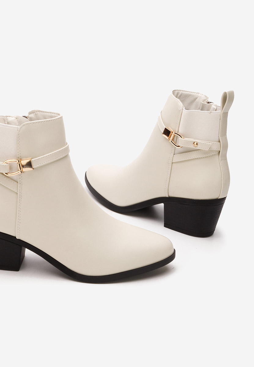 Odelina bézs bokacsizma vastag sarokkal