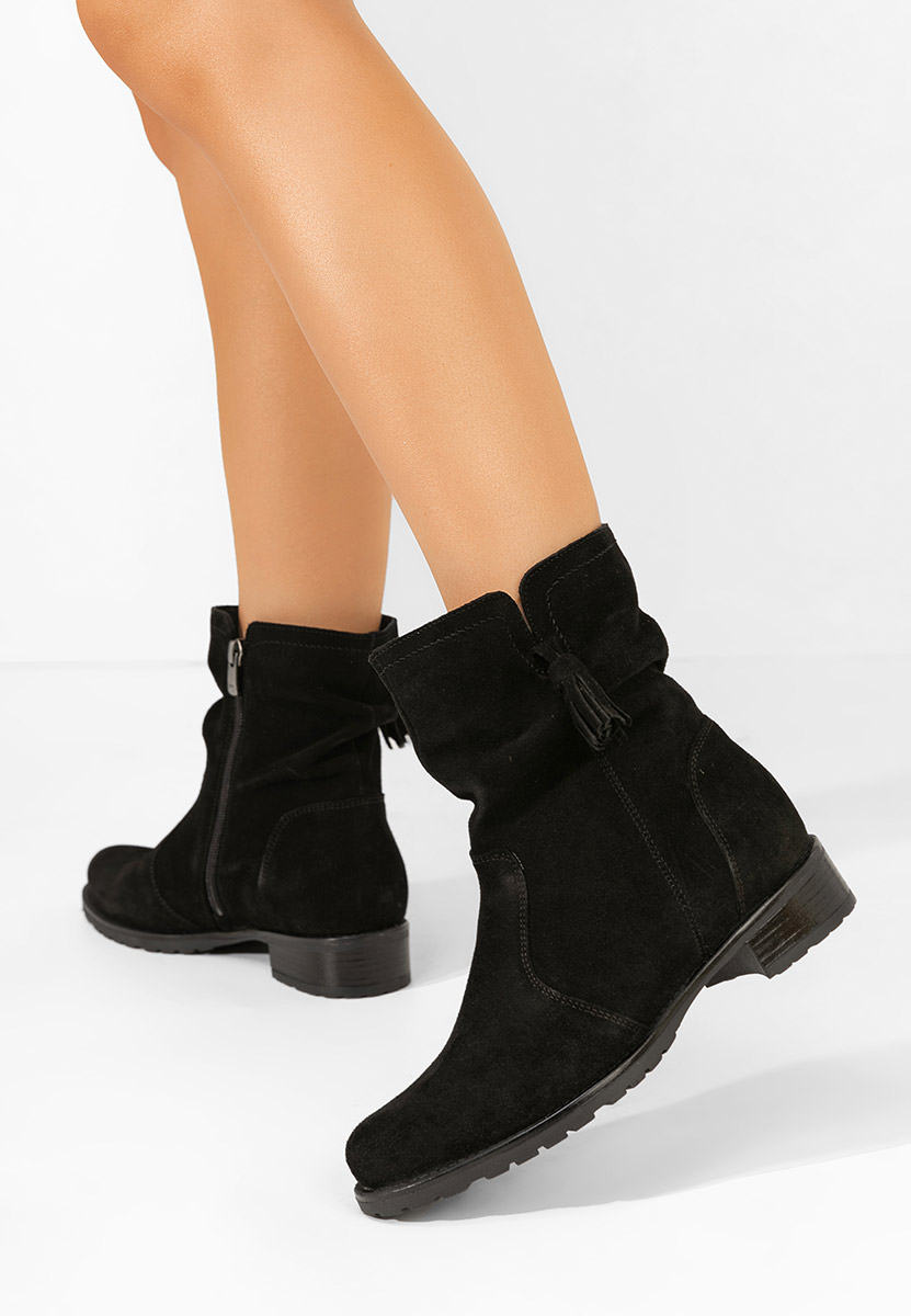 Cristine v2 fekete női bőr bokacsizma