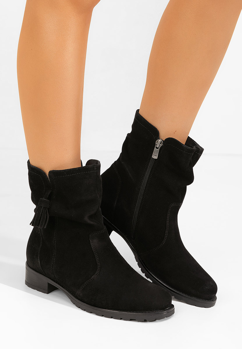 Cristine v2 fekete női bőr bokacsizma