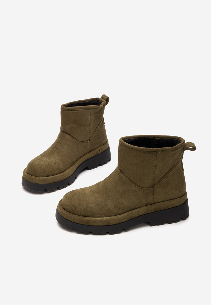 Tenderly zöld női téli bokacipő