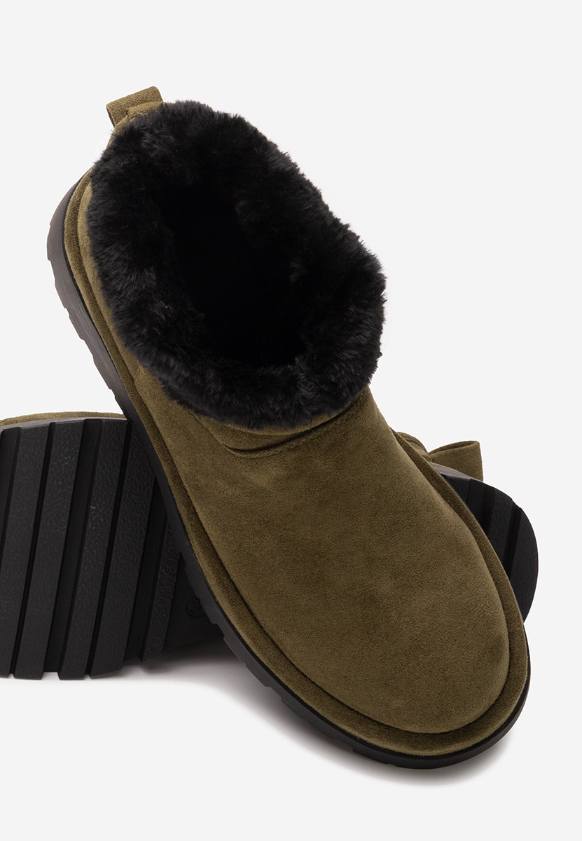 Tenderly zöld női téli bokacipő