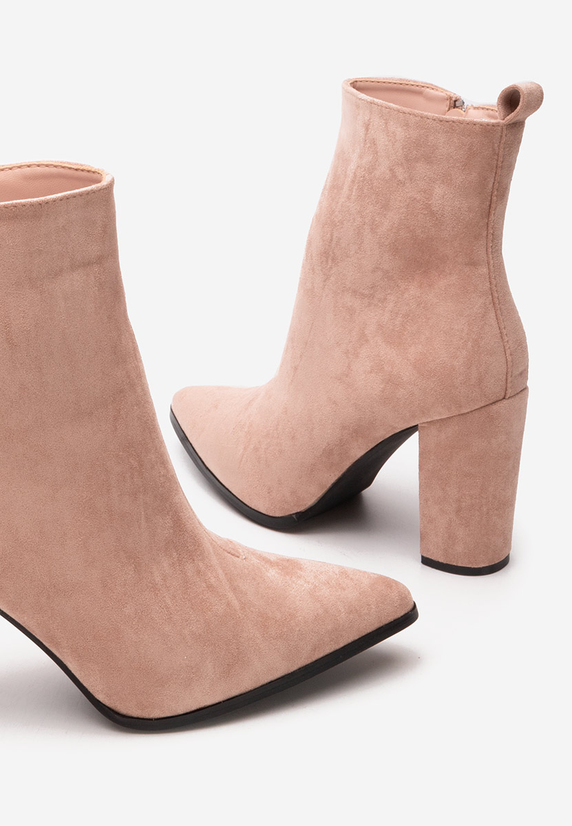 Adalina v2 bézs magassarkú bokacsizma