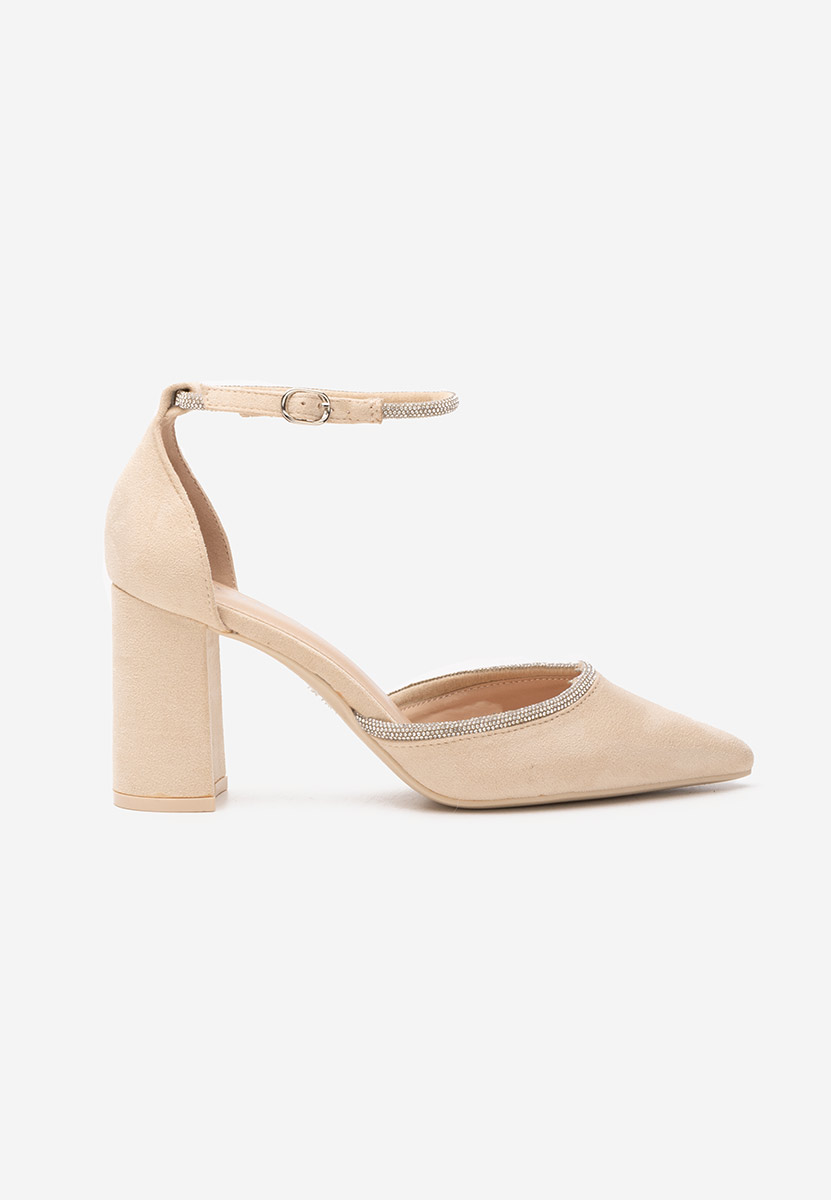 Lonnie bézs vastag sarkú magassarkú 