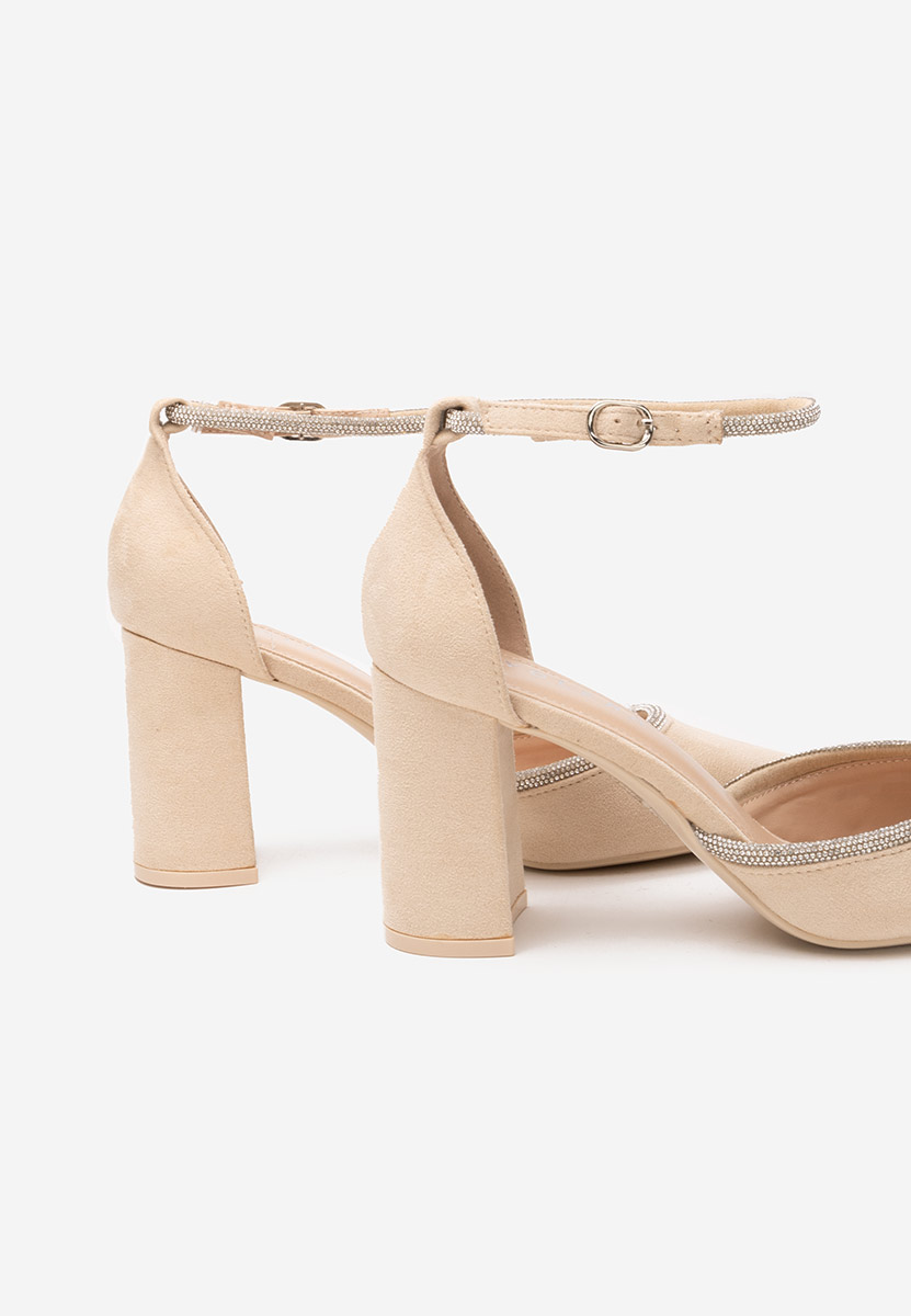 Lonnie bézs vastag sarkú magassarkú 