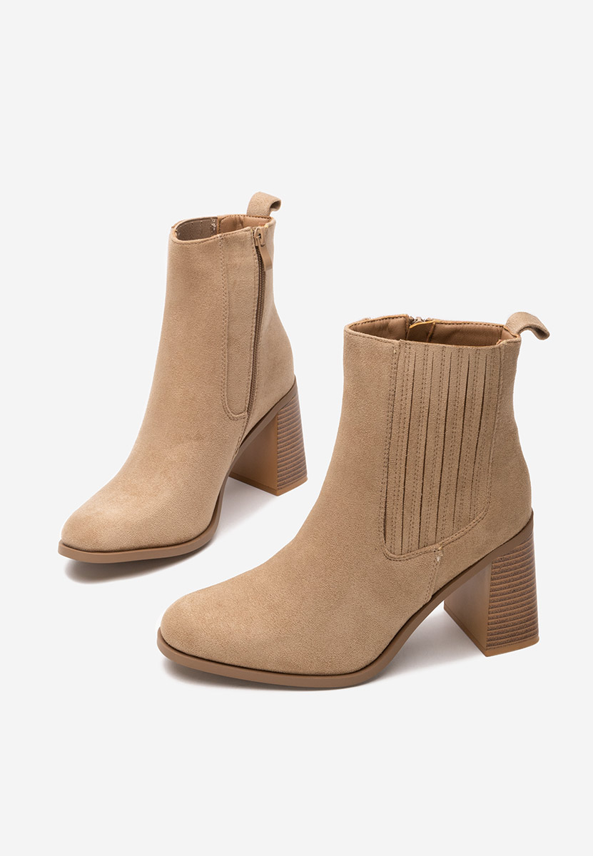 Elowyn khaki bokacsizma vastag sarokkal