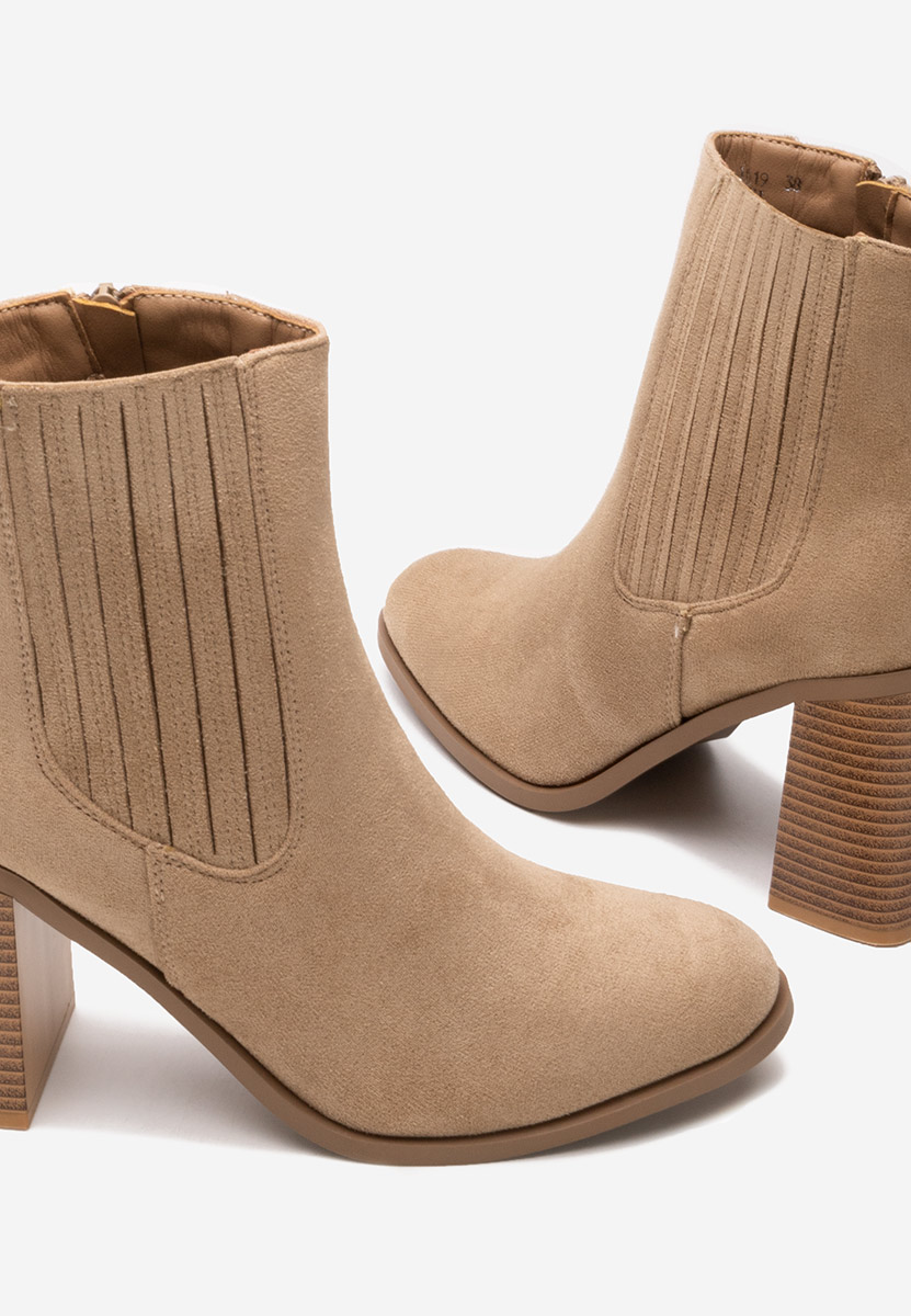 Elowyn khaki bokacsizma vastag sarokkal