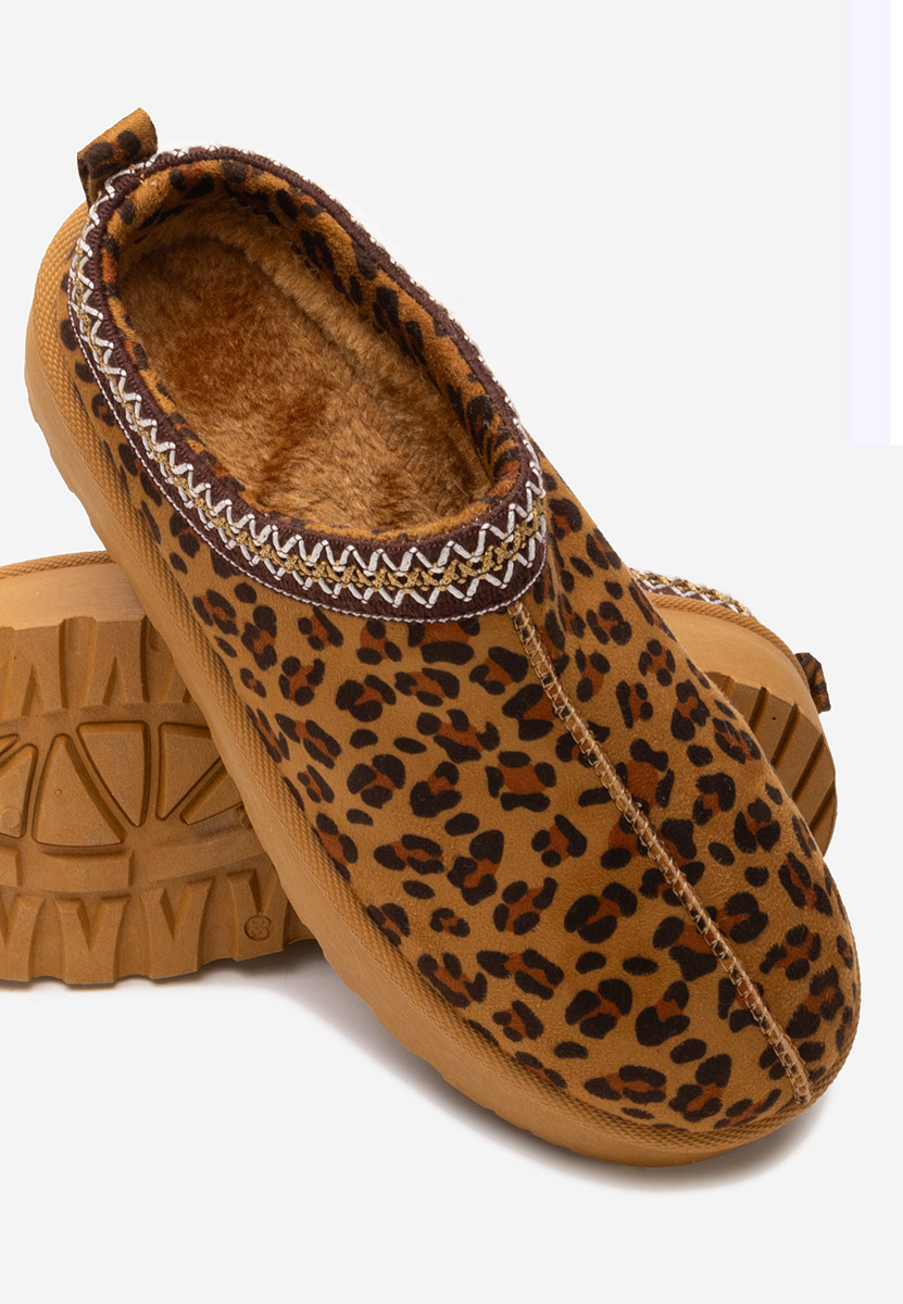 Comfy leopárdmintás telitalpú platform papucs
