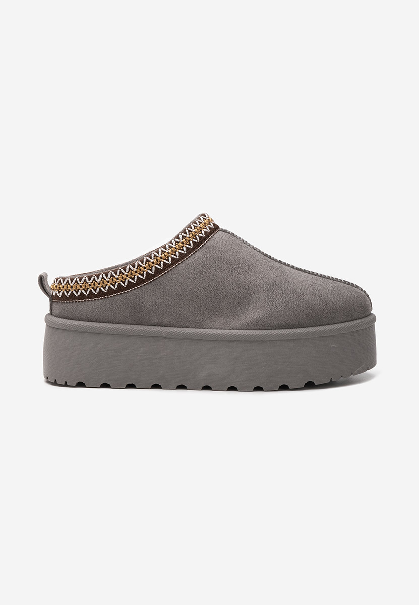 Comfy szürke telitalpú platform papucs