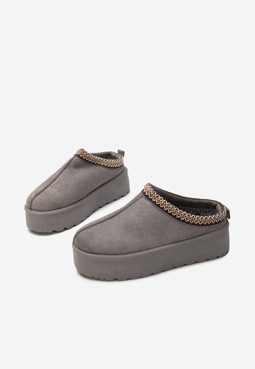 Comfy szürke telitalpú platform papucs