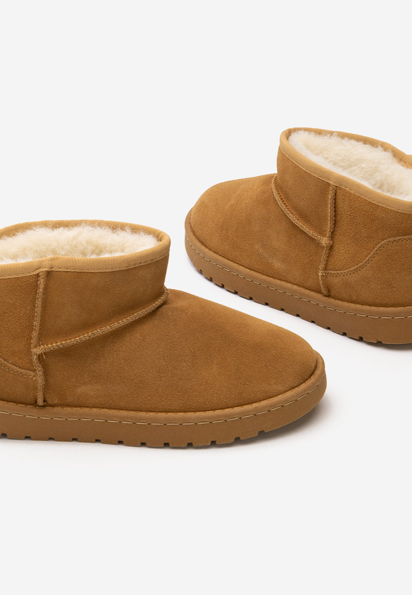 Annisia camel női bőr bokacsizma
