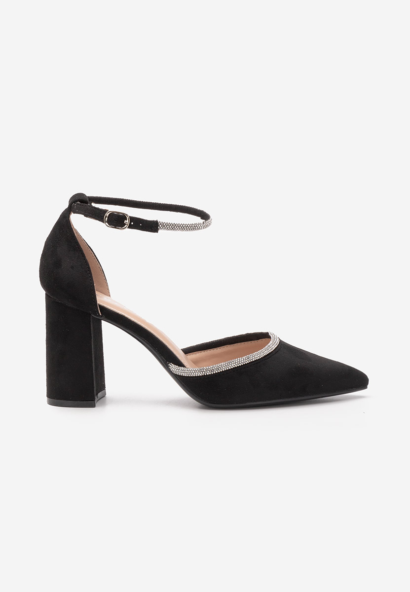 Lonnie fekete vastag sarkú magassarkú 