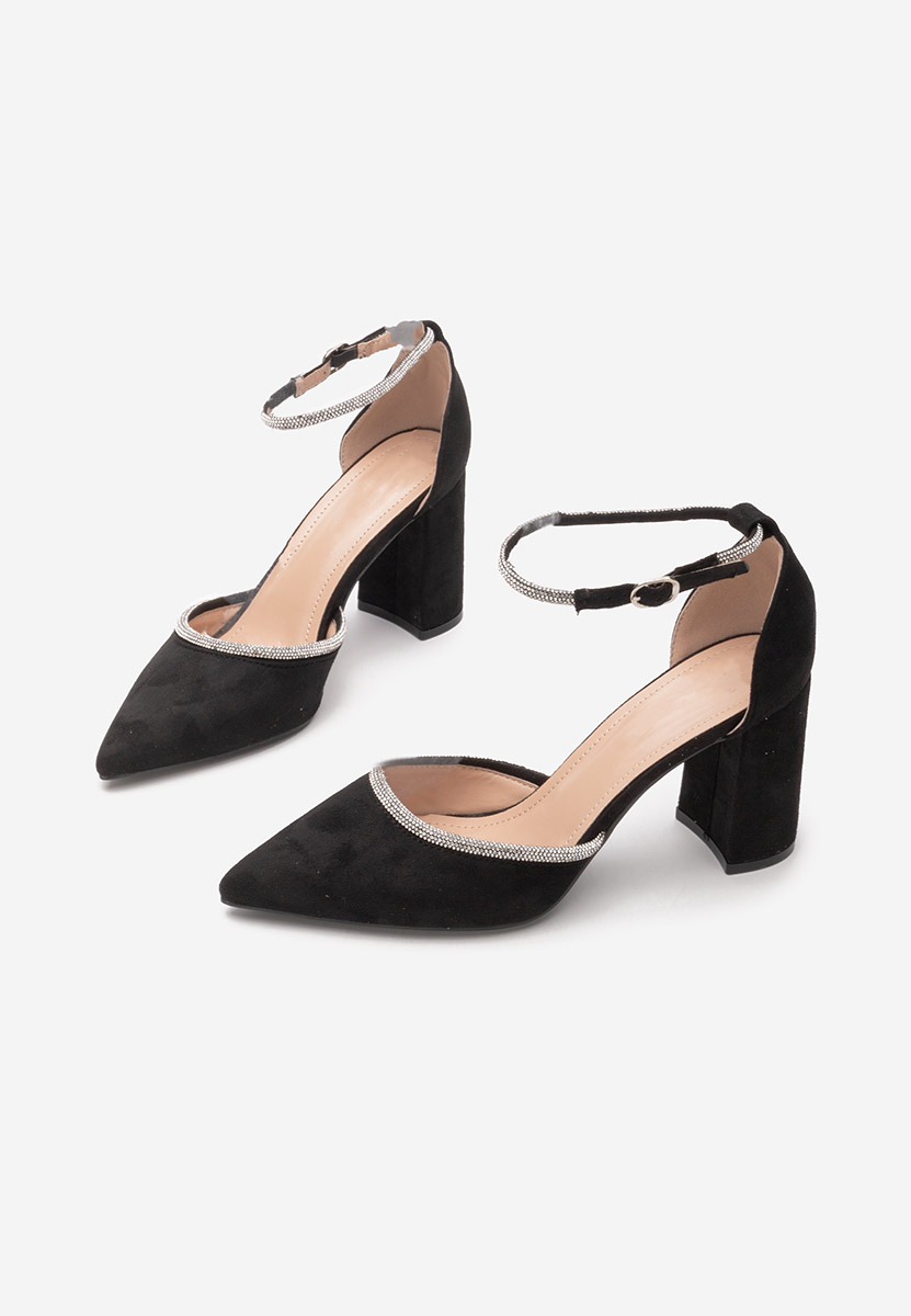 Lonnie fekete vastag sarkú magassarkú 