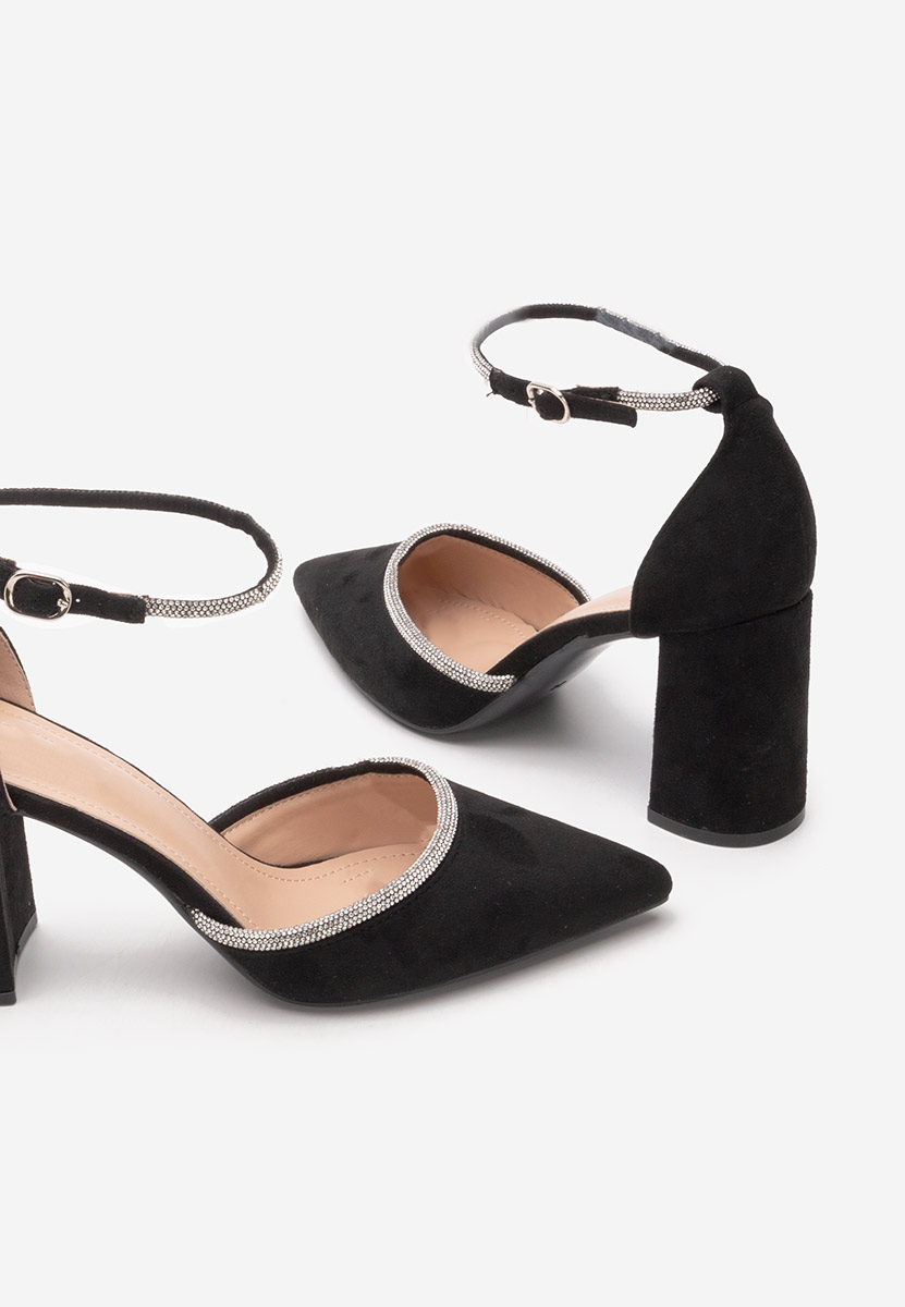 Lonnie fekete vastag sarkú magassarkú 