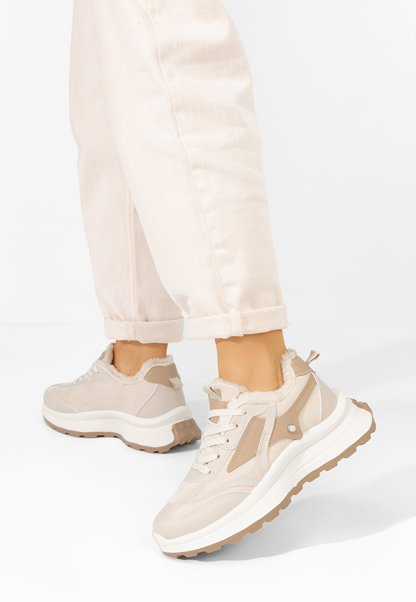 Elliza bézs női téli tornacipők