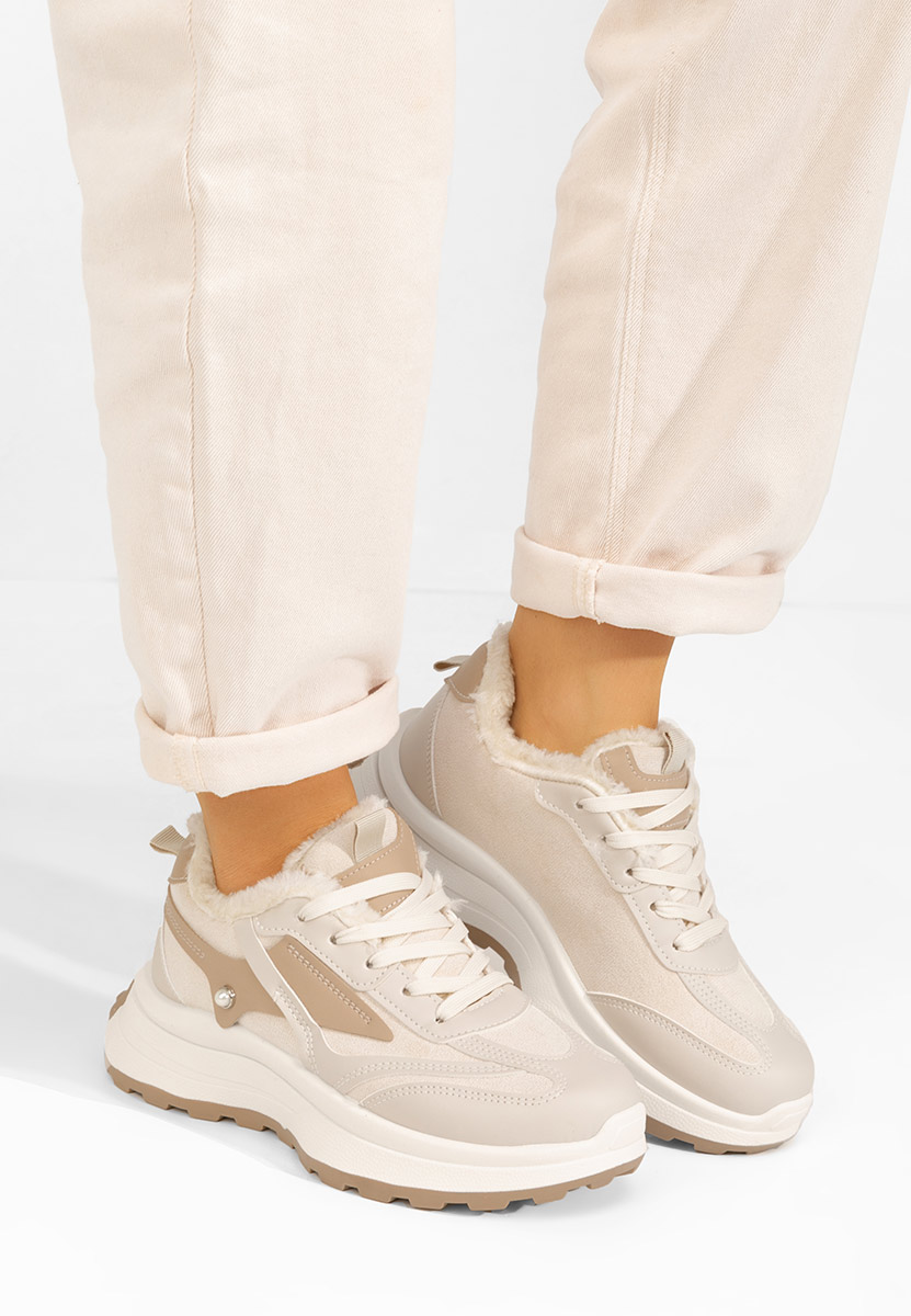 Elliza bézs női téli tornacipők