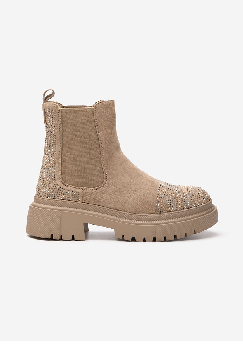 Kashia khaki telitalpú platform bokacsizma