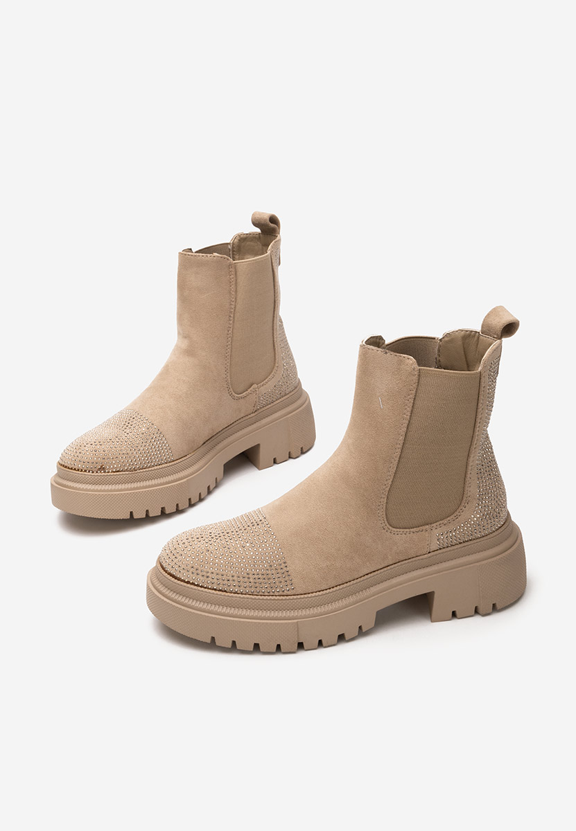 Kashia khaki telitalpú platform bokacsizma