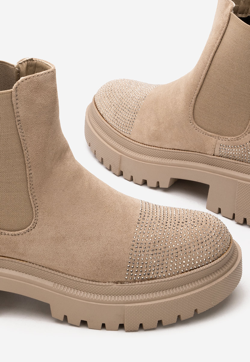 Kashia khaki telitalpú platform bokacsizma
