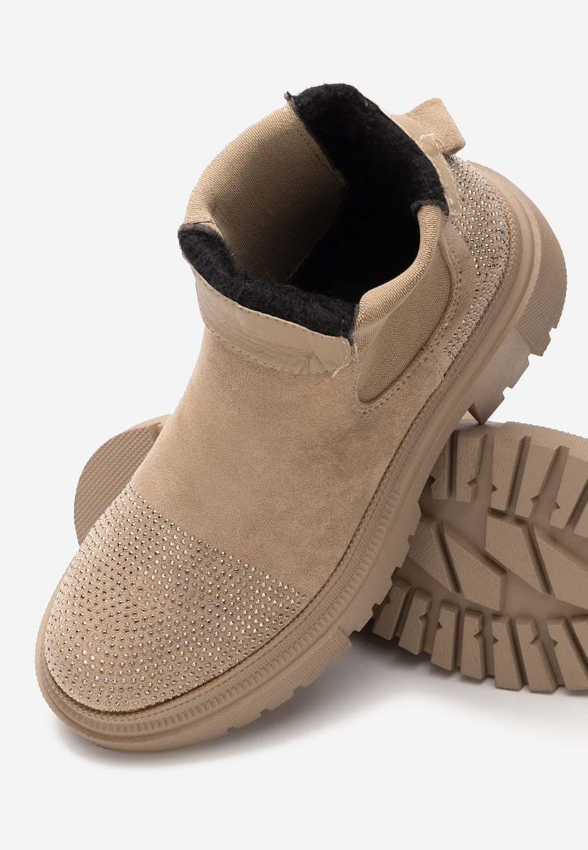 Kashia khaki telitalpú platform bokacsizma