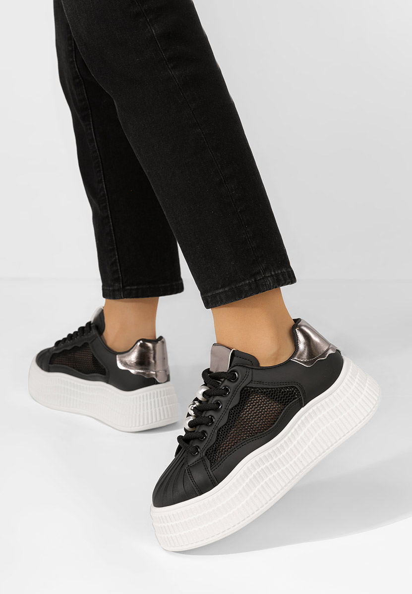 Particia fekete platform sneaker cipő 