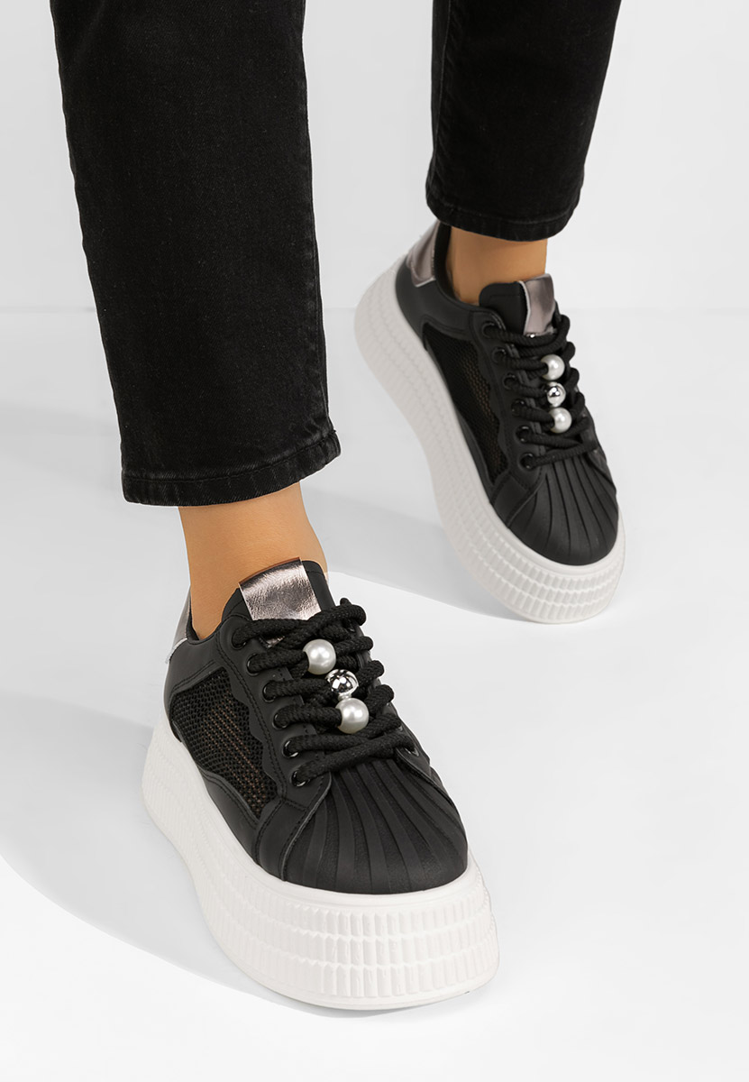 Particia fekete platform sneaker cipő 