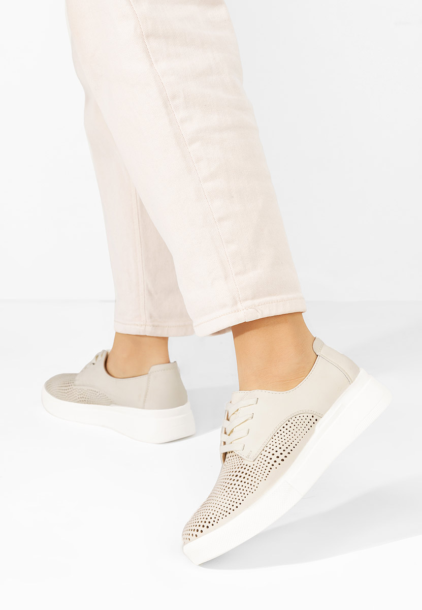 Desiree bézs fűzős női cipő