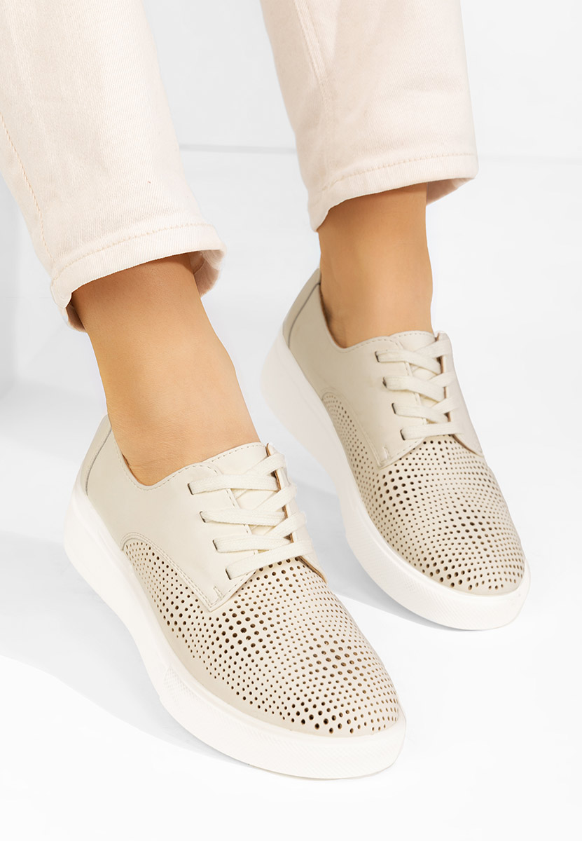 Desiree bézs fűzős női cipő