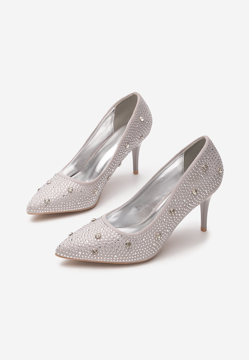 Tereasa ezüst tűsarkú cipő 