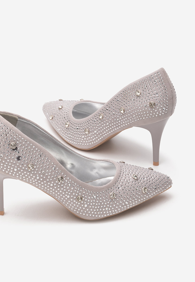Tereasa ezüst tűsarkú cipő 
