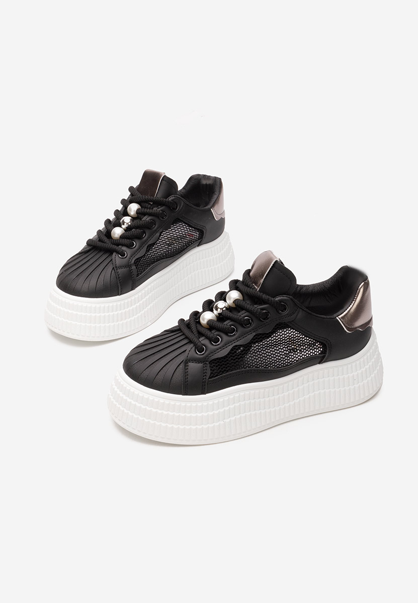Particia fekete platform sneaker cipő 