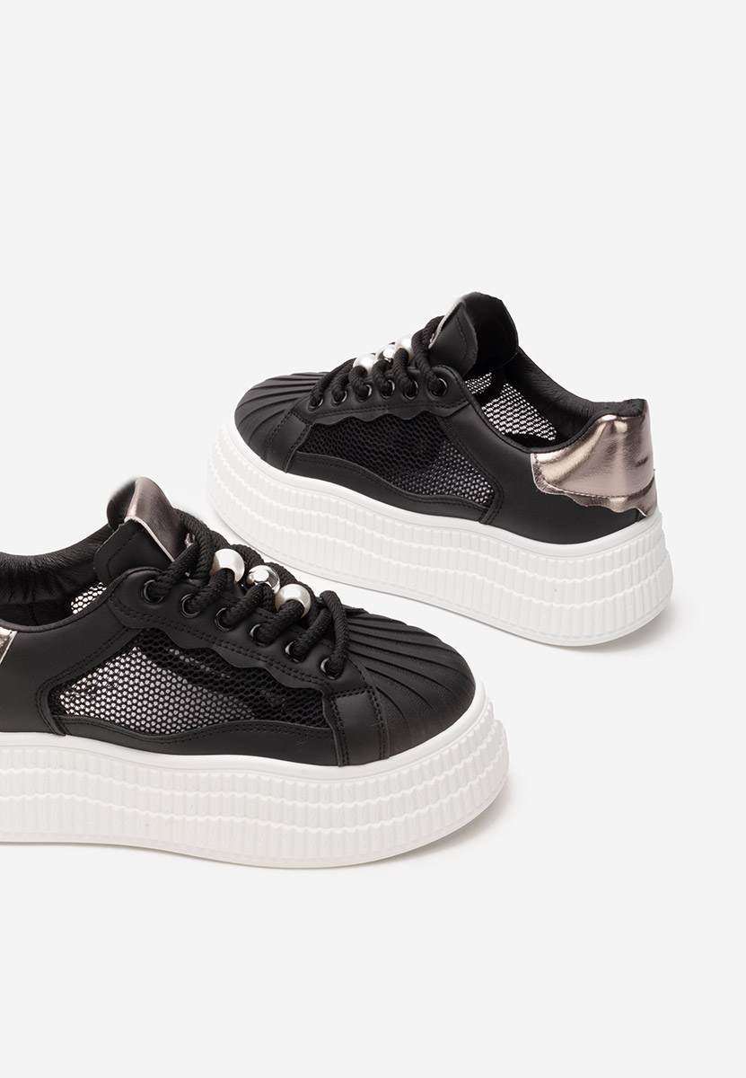 Particia fekete platform sneaker cipő 