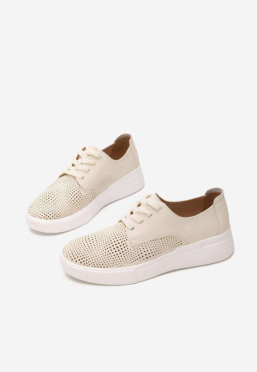 Desiree bézs fűzős női cipő