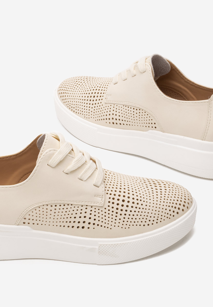 Desiree bézs fűzős női cipő