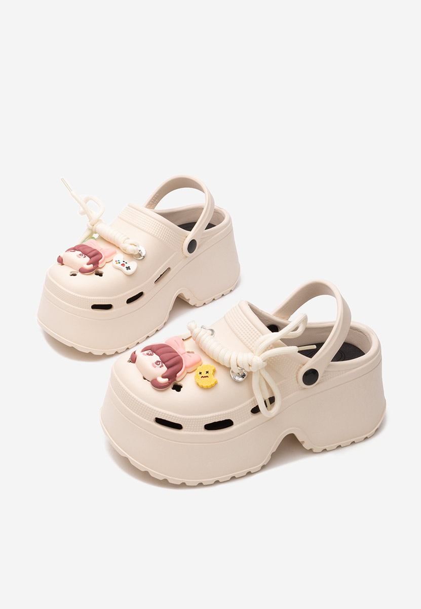 Sheryl bézs platform papucs