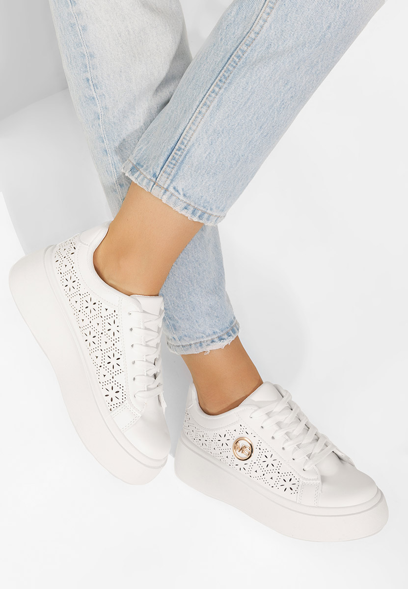 Nidya fehér platform sneaker cipő 